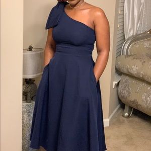 Midi, one shoulder dress